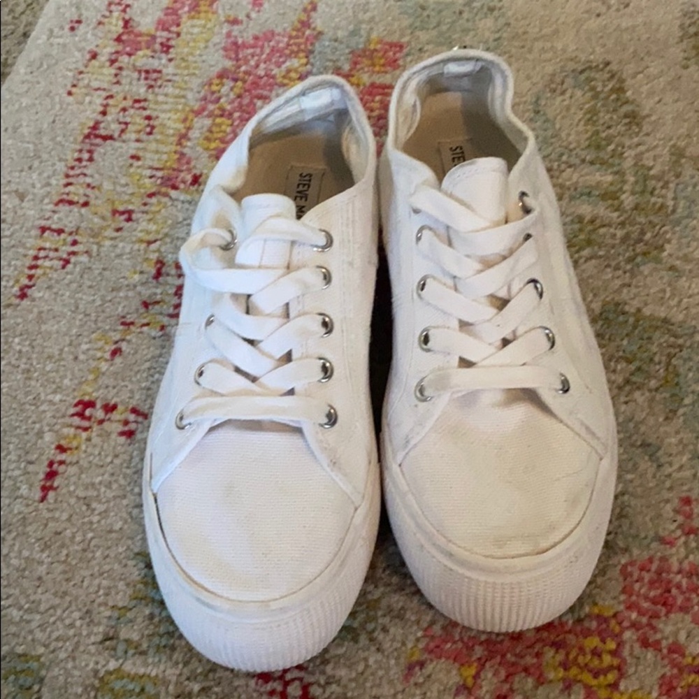White platform sneakers